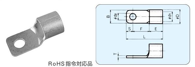 銅線用裸圧着端子 ブレーカー用端子 ＜ＣＢ形＞の商品画像