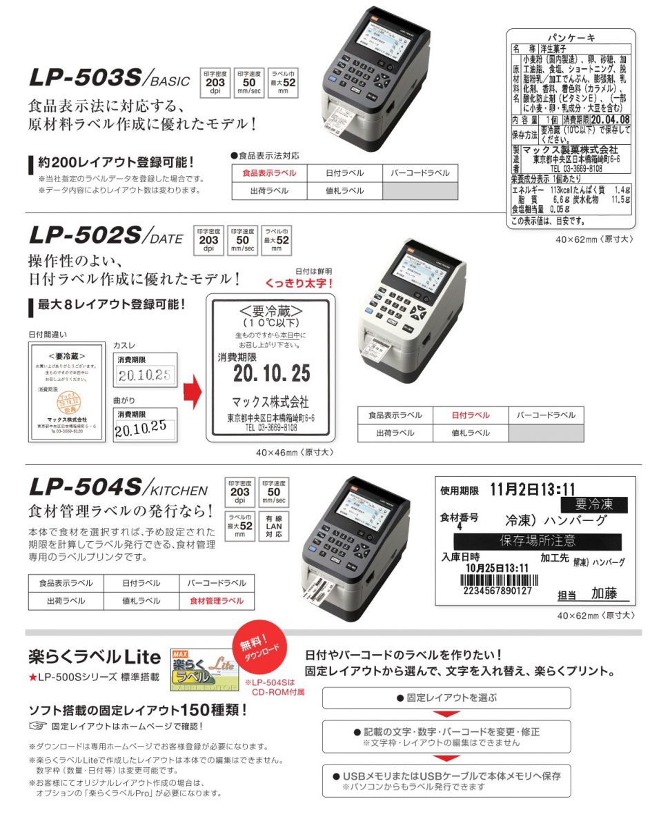 マックス ラベルプリンタ LP-503S BASIC LP-503S BASIC - 2