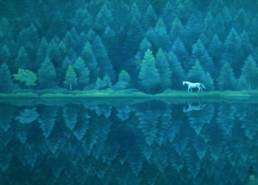 東山魁夷 緑響く 絵画 【複製】【美術印刷】【巨匠】【変型特寸